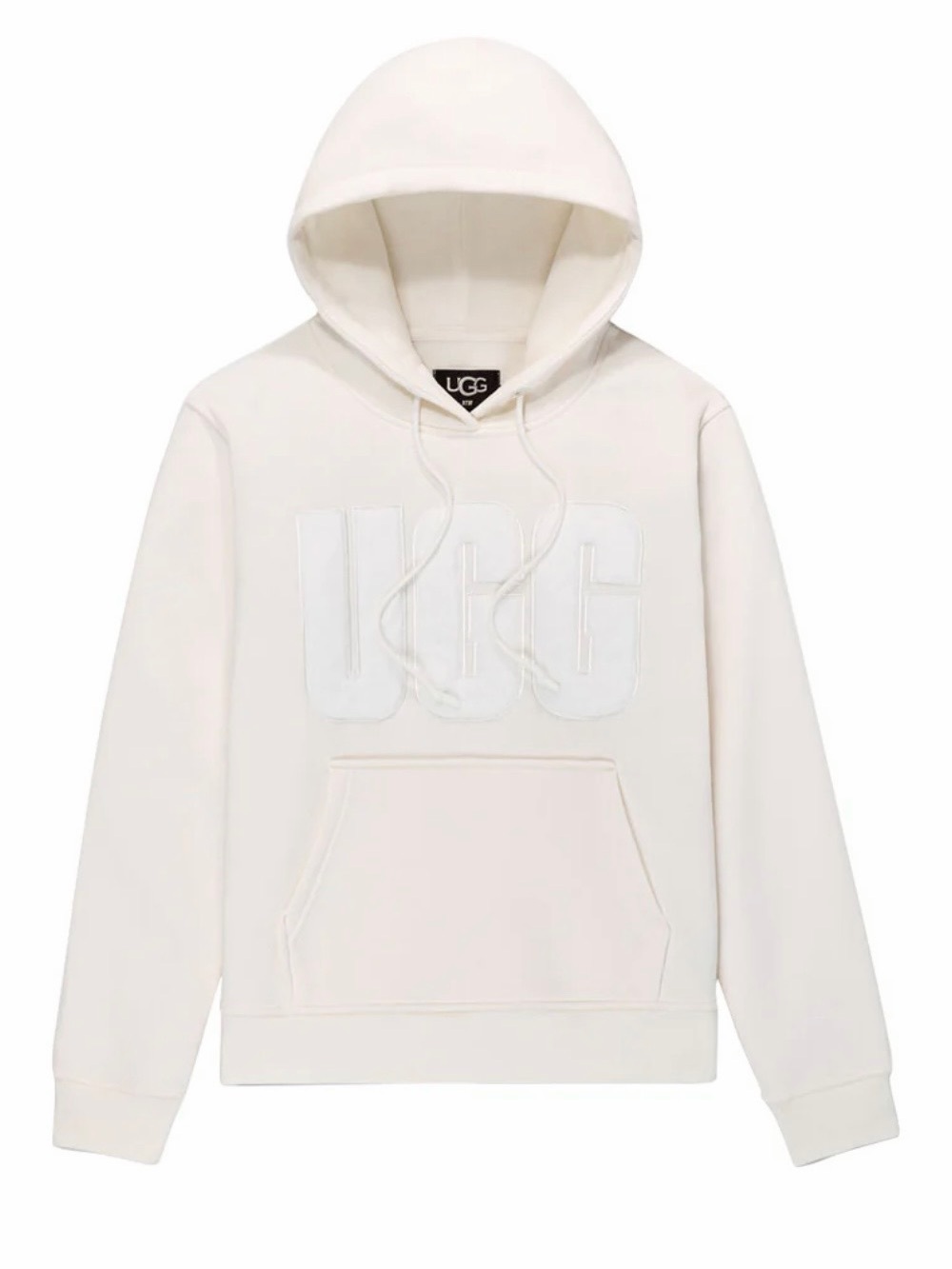 UGG Cream Embossed Logo Hooded Sweatshirt